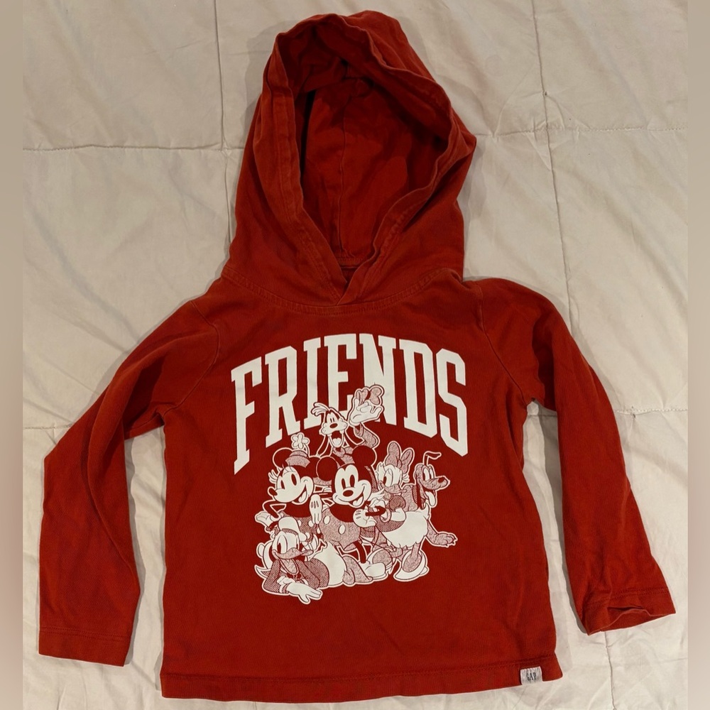 Kids Gap x Disney Friends Red Kids Hoodie Size 3